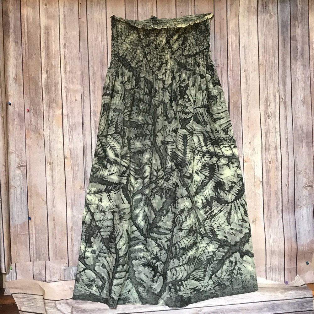 Tube Midi Strapless Dress Tropical vacation
